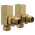 Alves Square Brushed Brass Angled Radiator Valves Left Hand Side View