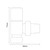 Alves Square Brushed Brass Angled Radiator Valves Side on Product Measurements