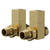 Alves Square Brushed Brass Straight Radiator Valves Right Hand Side View