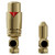 Alves Brushed Brass Angled Thermostatic Radiator Valves Front View