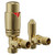 Alves Brushed Brass Angled Thermostatic Radiator Valves Left Hand Side View