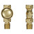 Alves Brushed Brass Straight Thermostatic Radiator Valves Top Down View