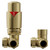 Alves Brushed Brass Corner Thermostatic Radiator Valves Front View