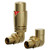 Alves Brushed Brass Corner Thermostatic Radiator Valves Right Hand Side View