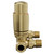 Alves Brushed Brass Corner Thermostatic Radiator Valves Side on View