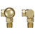 Alves Brushed Brass Corner Thermostatic Radiator Valves Top Down View