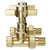 Alves Cross Head Brushed Brass Straight Traditional Radiator Valves Side on View