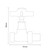 Alves Cross Head Brushed Brass Straight Traditional Radiator Valves Side on Product Measurements