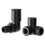 Alves Round Matt Black Corner Radiator Valves Right Hand Side View