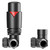 Alves Matt Black Corner Thermostatic Radiator Valves Front View