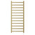Breda Brushed Brass Square Bar Electric Heated Ladder Rail Front View