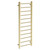Cannes Brushed Brass Round Bar Heated Ladder Rail Left Hand Side View