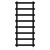 Flaine Matt Black Round Bar Electric Heated Ladder Rail Front View