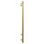 Girona Brushed Brass Square Bar Heated Towel Rail Side on View