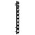 Monaco Matt Black Curved Heated Ladder Rail Side on View