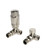 Kartell K-Design Brushed Nickel Corner Thermostatic Radiator Valves - NK-TRV101C Front View