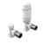 Kartell K-Design White Angled Thermostatic Radiator Valves - WT-TRV301A Front View