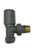Kartell Modern Textured Grey Angled Radiator Valves - GREY-ANG Front View