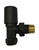 Kartell Black Angled Radiator Valves - BLACK-ANG Front View