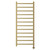 Breda Brushed Brass Square Bar Digital Thermostatic Electric Heated Ladder Rail Front View