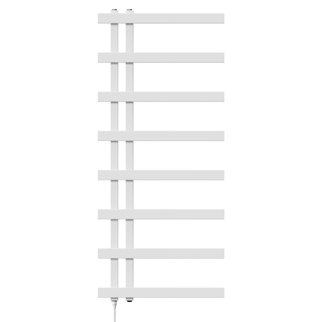 Alcudia White 1150mm x 500mm Electric Heated Towel Rail Front View