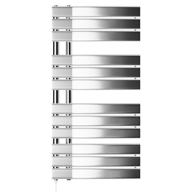 Basel Chrome 1080mm x 550mm Flat Panel Electric Heated Towel Rail Front View