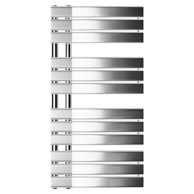 Basel Chrome 1080mm x 550mm Flat Panel Heated Towel Rail Front View