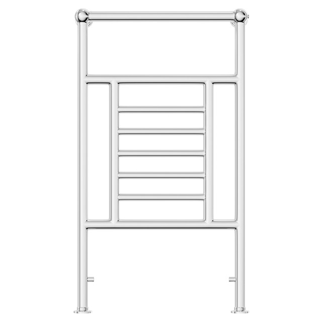 Denia Chrome 914mm x 535mm Traditional Heated Towel Rail Front View