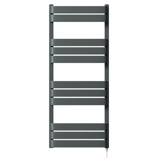 Dakar Anthracite Curved Electric Heated Towel Rail Front View