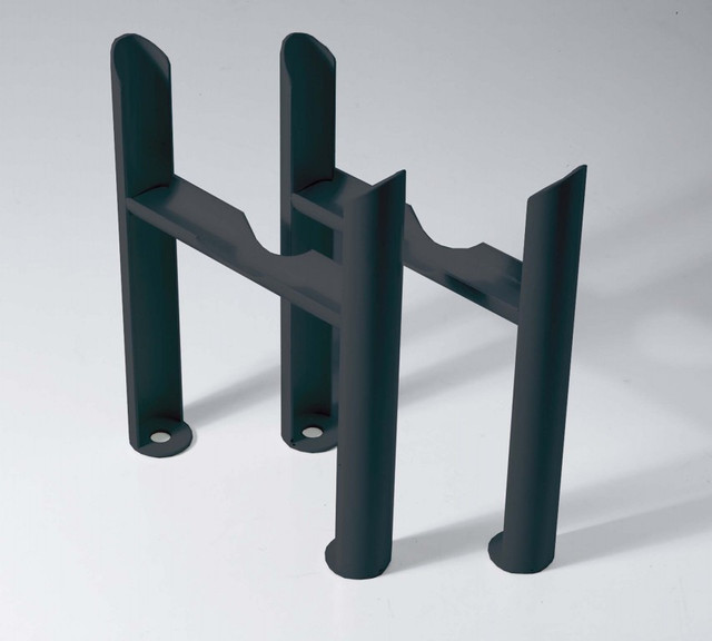 Kartell Laser Klassic Anthracite Floor Mounted Radiator Feet for 2 Column Radiators - AT2F-N Front View