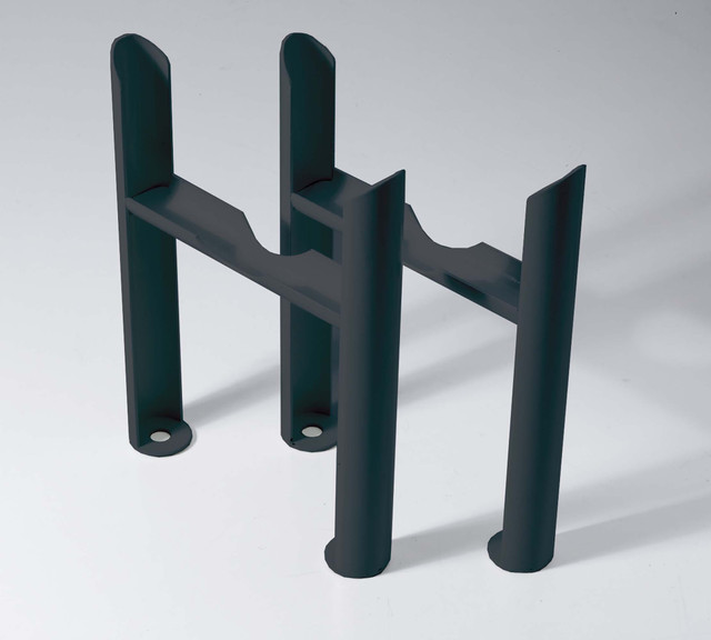 Kartell Laser Klassic Anthracite Floor Mounted Radiator Feet for 4 Column Radiators - AT4F-N Front View