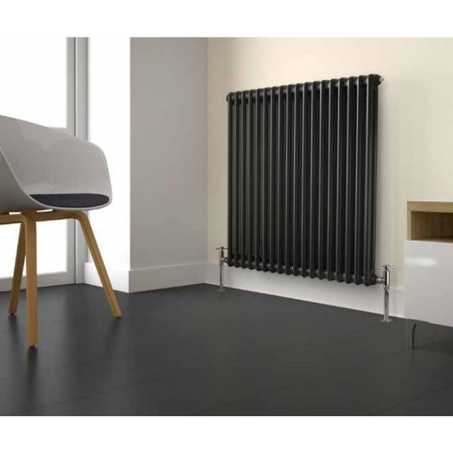 Kartell Laser Klassic Anthracite 600mm x 1190mm 4 Column Radiator - ALCL406026 Front View
