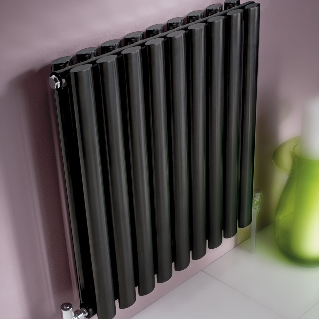 Kartell Aspen Anthracite Horizontal Double Panel Radiator Front View