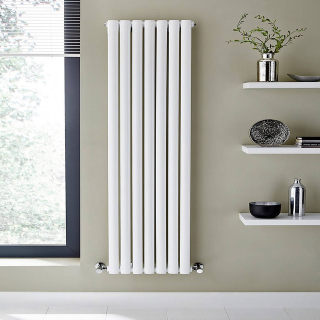 Kartell Aspen White Vertical Double Panel Radiator Front View