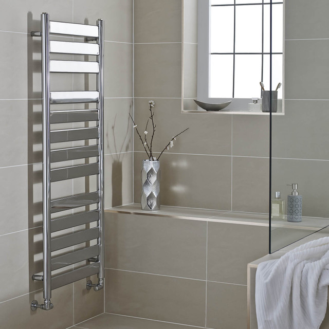 Kartell Newark Chrome Heated Towel Rail Front View