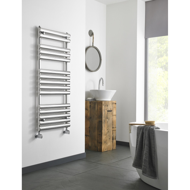 Kartell Ohio Stainless Steel Heated Towel Rail Front View