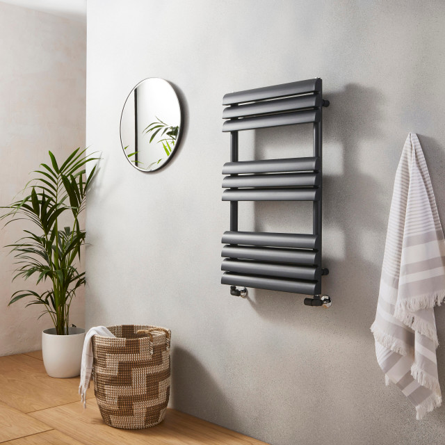 Kartell Venetian Anthracite Heated Towel Rail Front View