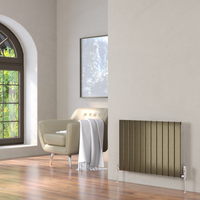 Kartell Victoria Bronze Horizontal Single Panel Radiator Front View