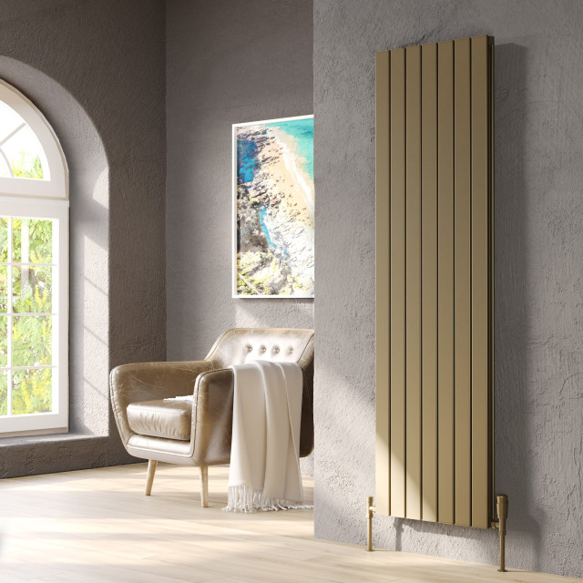 Kartell Victoria Bronze Vertical Double Panel Radiator Front View