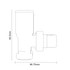 Alves Round Brushed Brass Angled Radiator Valves Side on Product Measurements