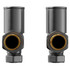 Alves Round Gunmetal Grey Angled Radiator Valves Front View