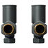 Alves Round Anthracite Angled Radiator Valves Front View