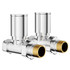 Alves Round Chrome Straight Radiator Valves Left Hand Side View