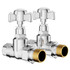 Alves Cross Head Chrome Traditional Straight Radiator Valves Left Hand Side View