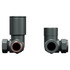 Alves Round Anthracite Corner Radiator Valves Front View