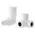 Alves Round White Corner Radiator Valves Right Hand Side View