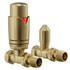 Alves Brushed Brass Straight Thermostatic Radiator Valves Left Hand Side View