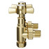 Alves Cross Head Brushed Brass Angled Traditional Radiator Valves Side on View