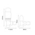 Alves Gunmetal Grey Angled Thermostatic Radiator Valves Side on Product Measurements