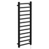 Breda Matt Black Square Bar Electric Heated Ladder Rail Left Hand Side View